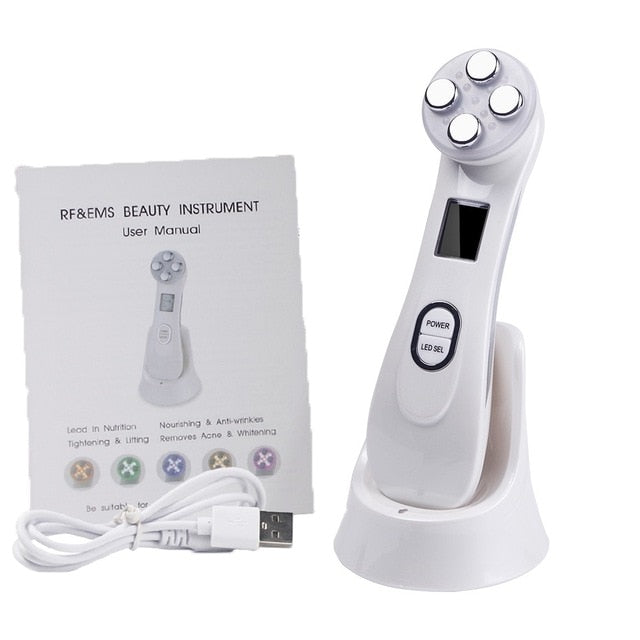 Face Skin EMS Mesotherapy Electroporation RF Radio Frequency Facial LED Photon Skin Care Device
